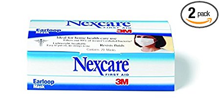 Nexcare Earloop Mask, 20-Count Boxes (Pack of 2)