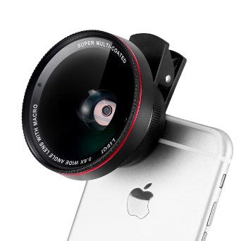 AusKit 2 in 1 Clip-on Cell Phone Camera Lens Kit with 37mm 045X Wide Angle Lens 10X Super Macro Lens for iPhone Samsung Android Smartphones