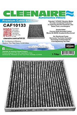 Cleenaire CAF10133 The Most Advanced Protection Against Bacteria Dust Virusus Allergens Gases Odors, Cabin Air Filter For 03-08 Toyota Corolla Matrix