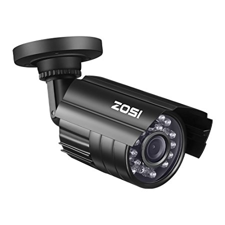 ZOSI HD 800TVL 24PCS IR-LEDs 3.6mm lens with IR Cut CCTV Camera Home Security Day/Night Waterproof Camera- 65ft(20m) IR Distance (Certified Refurbished)