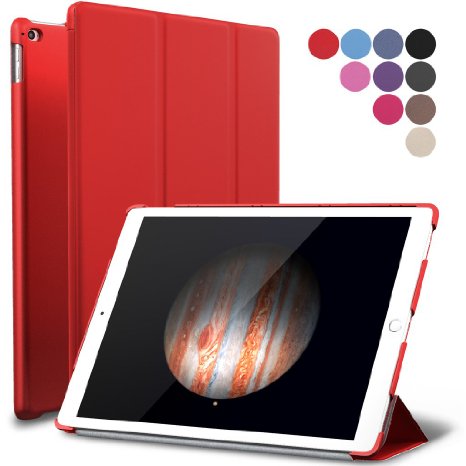 iPad Pro 12.9 Case, ROARTZ Red Slim Fit Smart Case Cover with Auto Wake/Sleep Feature for Apple iPad Pro 12" Retina Display Release on 2015