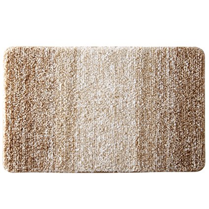 Lifewit 32" by 20" Non-Slip Step Out Water Absorbent Shag Bath Mat Machine Washable Basic Rug Brown