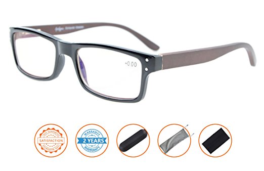 Reduces Eyestrain,Anti Blue Rays,UV Protection,Wood Temple,Computer Reading Glasses