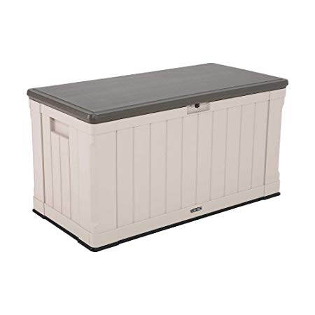 Lifetime 60186 Heavy-Duty Outdoor Storage Deck Box, 116 Gallon Desert Sand/Brown