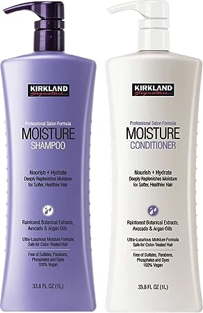 TraderB Kirkland Signature Professional Salon Formula Moisture Shampoo & Conditioner 33.8fl oz 1 litter (Two Bottles)