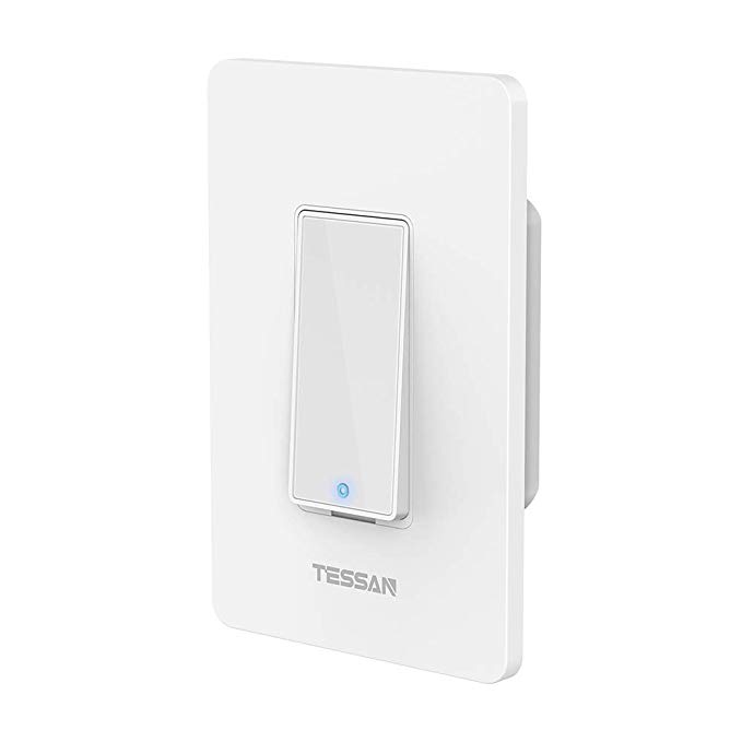 Smart Light Switch, TESSAN Smart Wifi Light Switch Compatible with Alexa, Google home and IFTTT, No Hub Required, Easy Installation