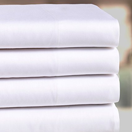4 Piece Queen Sheet Set - Premium 100% Viscose from Bamboo Sheets - Super Soft and Breathable - Silky Smooth, Luxury Sateen Weave - Extra Deep Pockets | Bamboo Bay (Queen, White)