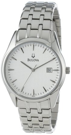 Bulova Men's 96B119 Bracelet Silver White Dial Watch