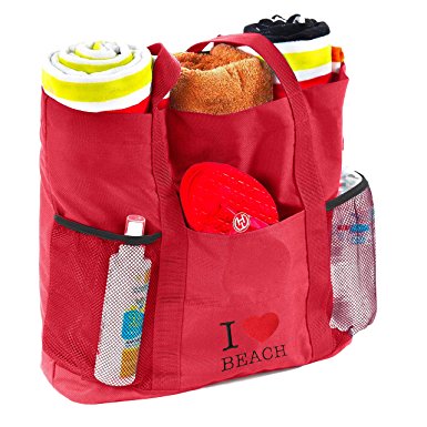 B&C Tote Beach Bag (5 Colors)- Travel Folding Bag- Large Tote Bag With Many Pockets