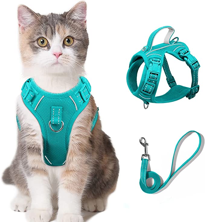 Cat Harness and Leash Set for Walking Escape Proof for Small Large cat Kitten Harness with ID tag Pocket