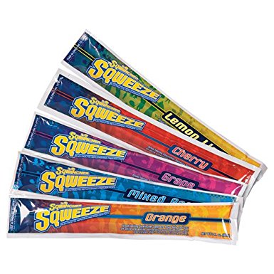 Sqwincher 3 oz Sqweeze Electrolyte Freezer Pop, Assorted 159200201 (15 Bags of 10)