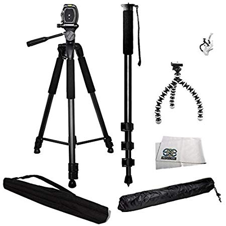 3 Piece Tripod Package for Sony Camera Alpha DSLR SLT-A33, A35, A37, A55, A57, A65, A77, A77II, A99, A100, A200, A230, A290, A300, A330, A350, A380, A390, A450, A500, A560, A550, A700, A850, A900