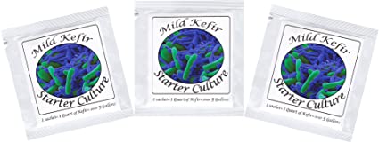 Kefir Starter Cultures - Pack of Freeze-Dried Culture Sachets for Creamy and Mild Milk Kefir (3 sachets)