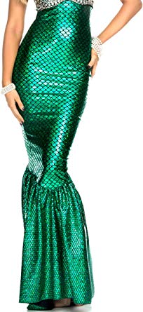 Forplay Women's Mermaid Skirt with Hologram Finish, Halloween Maxi Skirt