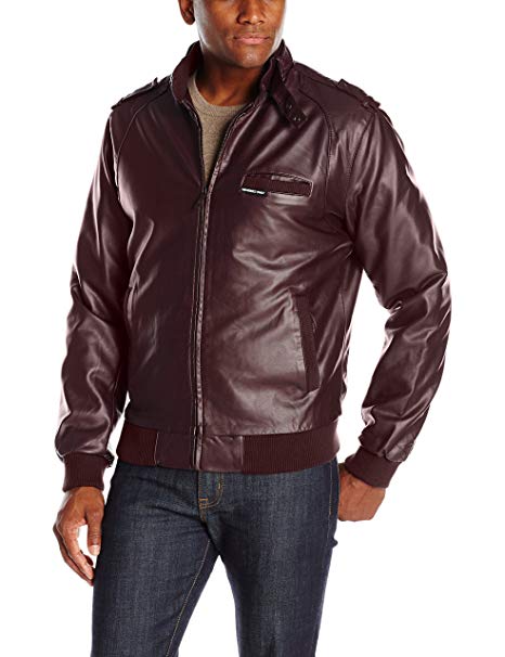 Members Only Men's Vegan Leather Iconic Racer Jacket