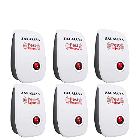 ZALALOVA Ultrasonic Pest Repellent, 6Packs Electronic Pest Control Repeller Plug in Home Indoor 2018 UPGRADED Insect Repellent Mice, Mosquito, Roaches, Bugs, Ants, Fly, Spiders, Rats
