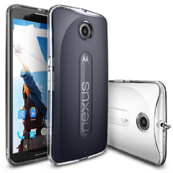 Nexus 6 Case Ringke Fusion Clear PC Back TPU Bumper w Screen Protector Drop ProtectionShock Absorption TechnologyAttached Dust Cap For Google Nexus 6 - Crystal View