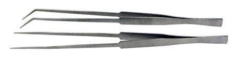 SE TW2-402  Stainless Steel Tweezer Set (2 Piece), 10"