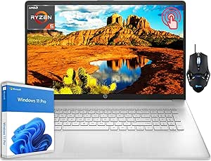 hp 17.3" Touchscreen Laptop for Business, Brightview HD  Display, AMD Ryzen 5 7530U (6-Core) Processor(Beats i7-1165G7), 64GB RAM, 2TB SSD, Full-Size Keyboard, Wi-Fi 6, HDMI, Win 11 Pro