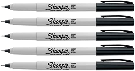 Sharpie Permanent Markers, Ultra Fine Point, 5-Count (BLACK)