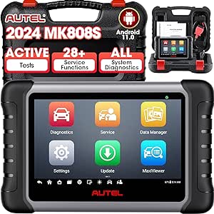 Autel MaxiCOM MK808S Valise Diagnostic Auto - Scanner de contrôle bidirectionnel 2024, Test Actif, 28  Services, Diagnostic de Tous Les systèmes, FCA AutoAuth, Compatible avec MV105/MV108