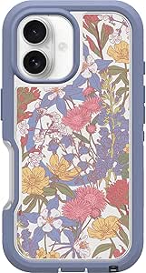 OtterBox iPhone 16 Defender Series XT Clear Case - Floral Purple