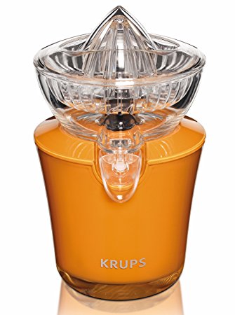 KRUPS ZX720K Electric Acrylic Citrus Juicer with Automatic Fruit Pressure Detection, Orange