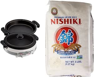 Zojirushi EP-RAC50 Gourmet d'Expert 1350-Watt Electric Skillet & Nishiki Medium Grain Rice, 80 Ounce