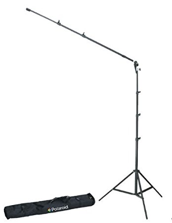 Polaroid Pro Studio 8' Air-Cushioned Heavy Duty Light Stand - Boom & Universal Reflector Holder   Deluxe Pro Carrying Case