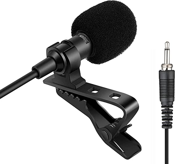 Sujeetec Lavalier Microphone Lapel Microphone Compatible with Wireless Transmitter - Unidirectional Condenser Mic - 3.5mm Screw Lock Plug