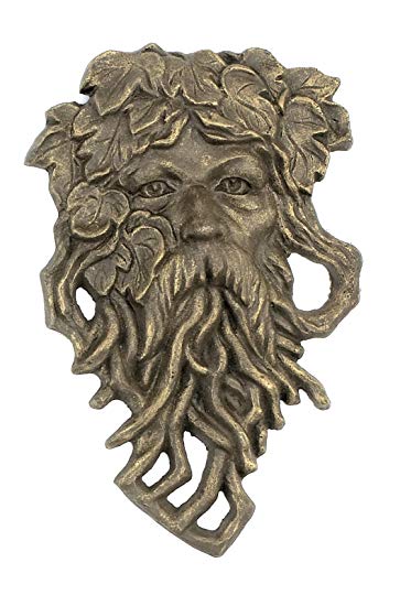 Cast Iron Hanging Bearded Leaf Man Garden Face