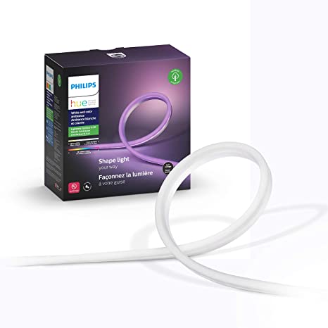 Philips Hue Smart Outdoor Lightstrip, 2m/7ft, (Voice Compatible with Amazon Alexa, Apple Homekit, and Google Home, Hue Hub Sold Separately), White (555904)