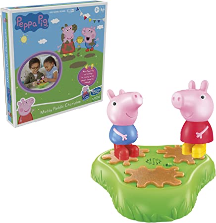 Hasbro Gaming Peppa Pig Muddy Puddle Champion Board Game for Kids Ages 3 and Up, Preschool Game for 1-2 Players