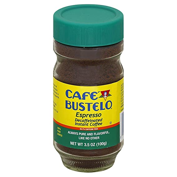 Cafe Bustelo Espresso Instant Decaf Coffee, 3.5 Ounce glass jar