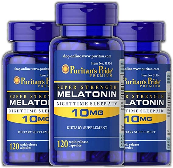 Puritans Pride Melatonin 10 Mg 120 Capsules (3 Pack)