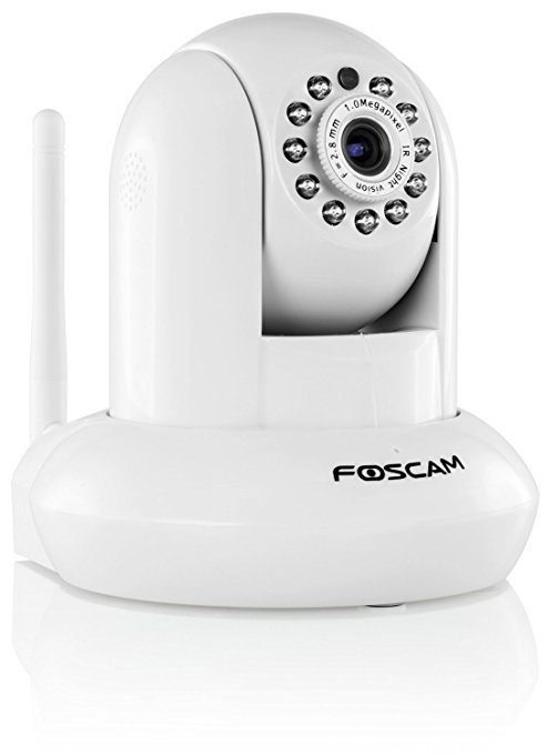 Foscam FI9821P Plug & Play 1.0 Megapixel 1280 x 720 Wireless/Wired Pan/tilt IP Camera with IR-Cut (White) (Certified Refurbished)