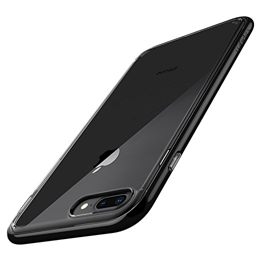 Spigen Neo Hybrid Crystal [2nd Generation] iPhone 8 Plus Case / iPhone 7 Plus Case with Clear Casing and Hard Frame for Apple iPhone 8 Plus (2017) / Apple iPhone 7 Plus (2016) - Jet Black