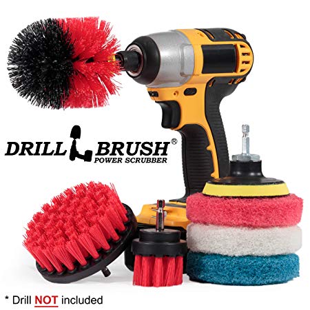 Drillbrush Scrub Brush - Drill Scrub Brush Attachment - Stone Cleaning - Deep Cleaning Brush - Ceramic Tile Cleaner Brush - Deck Scrub Brush - Drill Brush Pads - Rotary Drill Brush Cordless Scrubber