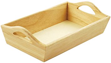 Multicraft Imports Paintable Wooden Tray with Handles, 8-1/8 by 4-5/8 by 2-1/8-Inch