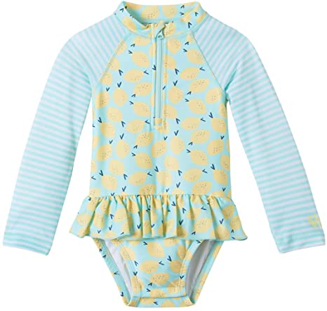 UV SKINZ UPF 50  Baby Girls LS Ruffled Swim Suit
