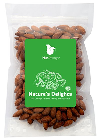 Nut Cravings Whole Almonds – 100% All Natural Shelled, Roasted & Salted Nuts – 8OZ