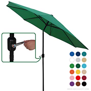 ABCCANOPY Commercial 9-Feet Patio Umbrella with Push Button Tilt and Crank, 8 Steel Ribs, Forest Green