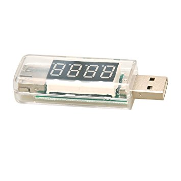 voltmeter - TOOGOO(R)KW-202 Digital Display USB portable tension tester voltmeter battery tester for Power Bank Cell Mobile Phone Transparent