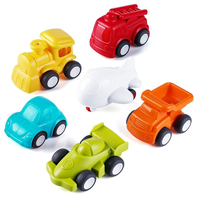 Toddler Toys Vehicles,Vatos 6 Pack Toy Car Free Wheel, City Traffic Vehicles Sets, Little Car Toy, Push and Go Baby Toys, Inertia Toy Early Educational Toddler Toys for 1.5-4 Years Old Boys and Girls