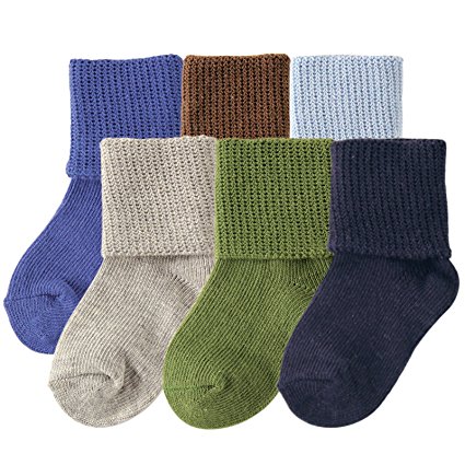 Luvable Friends 6 Pack Basic Cuff Socks