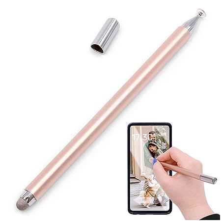Kalevel Capacitive Stylus Pen Lightweight Stylus Pens Compatible with Smartphones iPad iPhone Android Kindle with Disc Tip Rose Gold