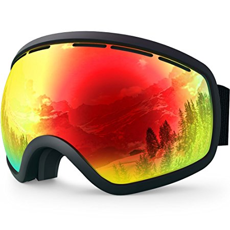 ZIONOR Lagopus X10 Ski Snowboard Snow Goggles OTG for Men & Women 100% UV Protection Helmet Compatible Detachable Lens