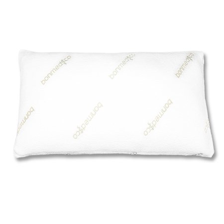 Bonmedico® Pillow Dream Orthopaedic Contoured Neck Support Cushion, with hypoallergenic dust mite resistant bamboo cover and Shredded Memory Foam fill, perfect for all sleep types and positions, suitable for 40x80 cm (16x32 in) pillowcase