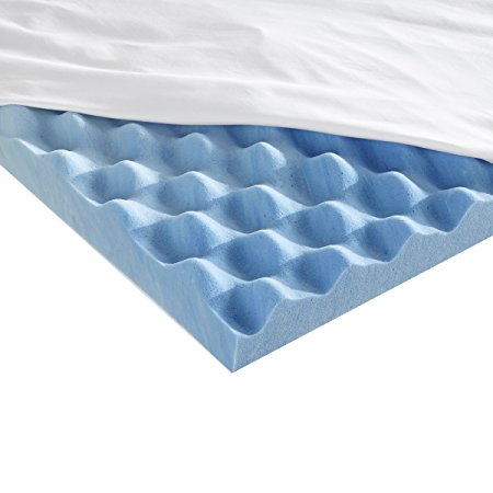 Sleep Innovations 3-inch Gel Memory Foam Mattress Topper with Air Channels and Cover.  10-year limited warranty, Twin Size