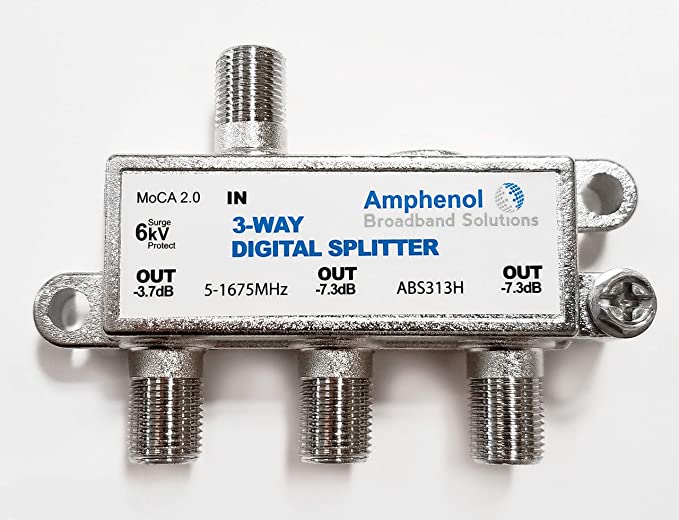 Amphenol 3-Way Digital Coaxial Splitter MoCA 2.0 ABS313H